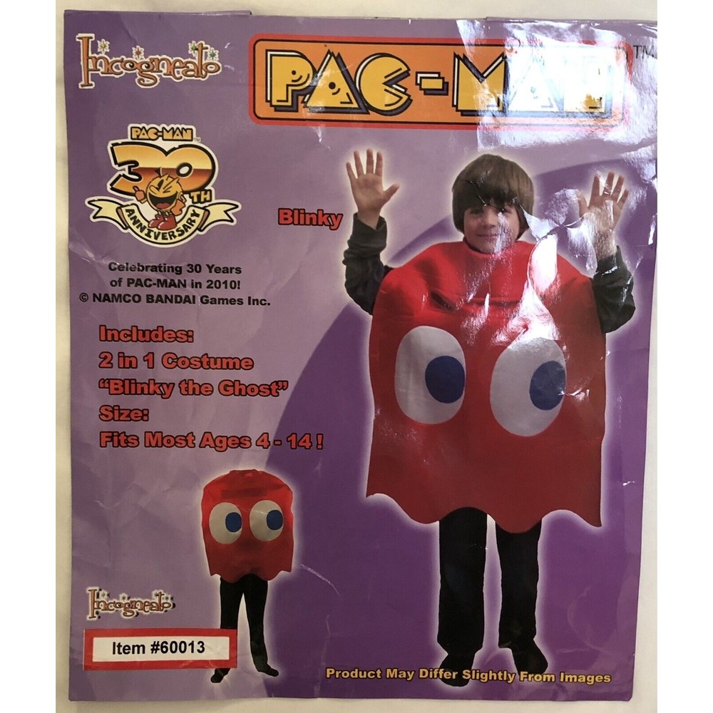 Halloween Costume One Size Child/Small Adult Pac-Man Blinky Incogneato